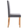 vidaXL Dining Chair Set of 2 Light Gray Fabric and Rubber wood Regular