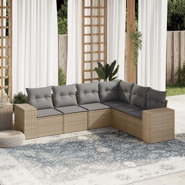 vidaXL Garden Sofa Set Beige, Light Grey