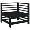vidaXL Garden Lounge Set Black Solid pine wood Medium Modular