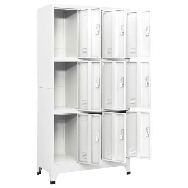 vidaXL Locker Cabinet Gray Steel 35.4x17.7x70.9 in Locker Cabinet