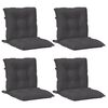 vidaXL Lowback Chair Cushion Set of 4 Melange Anthracite 100% Polyester