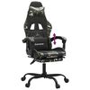 vidaXL Gaming Chair with Footrest Black and Camouflage Faux Leather