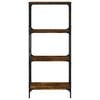 vidaXL Bookcase Smoked Oak Engineered Wood and Metal Medium
