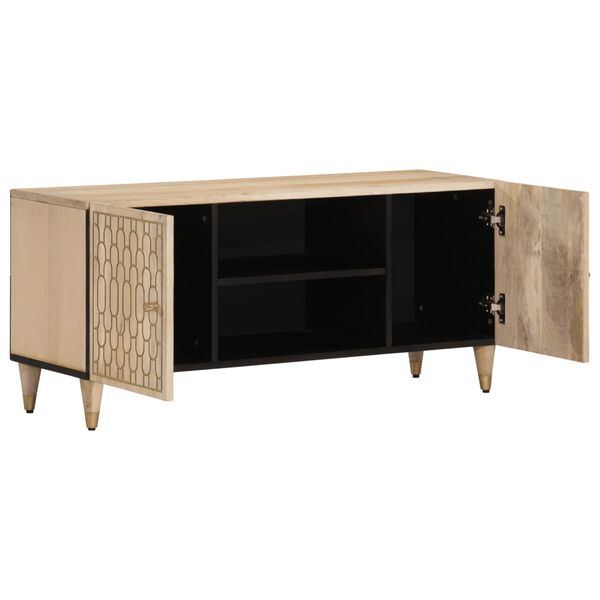 vidaXL TV Cabinet Bleach natural Solid mango wood, engineered wood