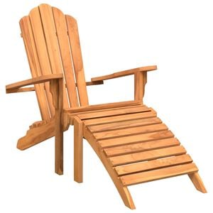 vidaXL Garden Adirondack Chair With Footrest Teak Solid teak wood Standard