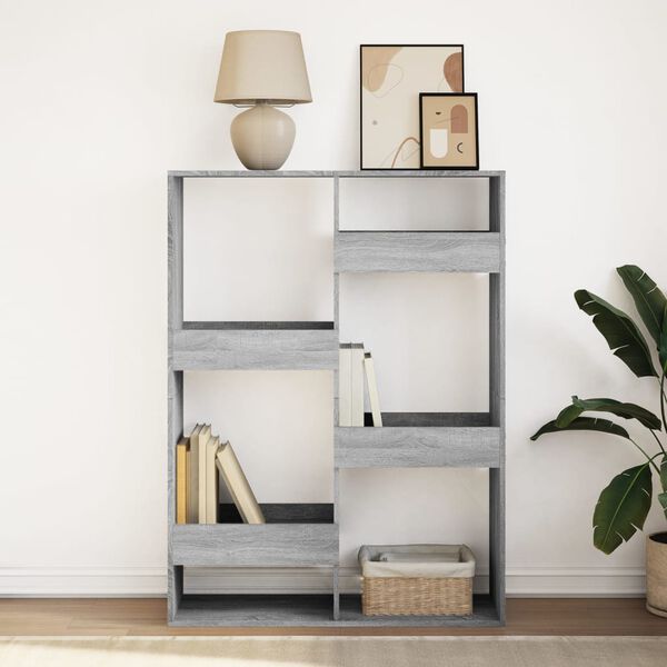 vidaXL Bookcase Grey sonoma Engineered wood 39.4 x 13.0 x 53.1 in