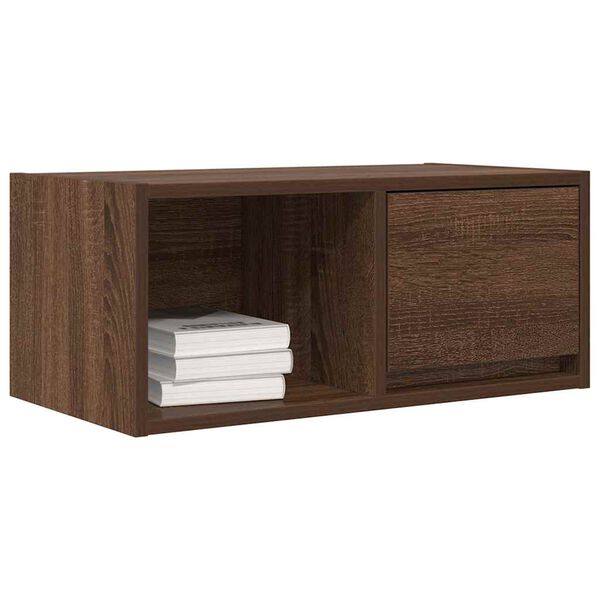 vidaXL TV Cabinet Set of 2 Brown Oak Engineered Wood Small TV Cabinet