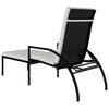 vidaXL Sun Lounger Black PE Rattan, Galvanized Steel Large
