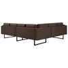 vidaXL Sofa Brown Wood, steel, fabric (100% polyester) Large Modular