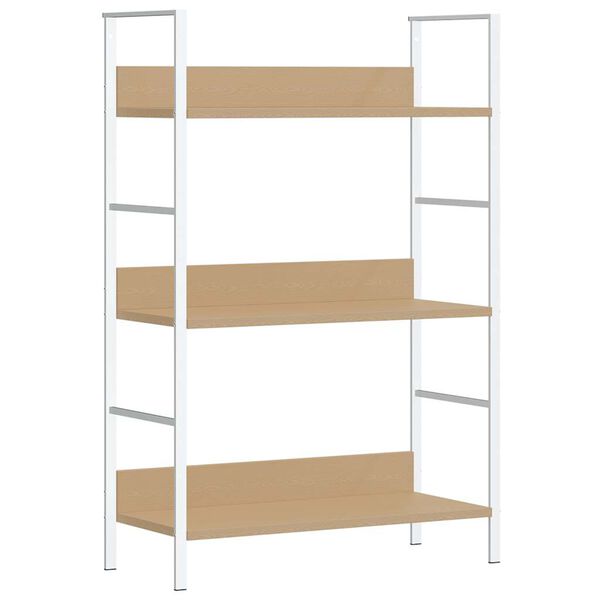vidaXL Shelf Cabinet Oak and White Engineered wood Medium Storage