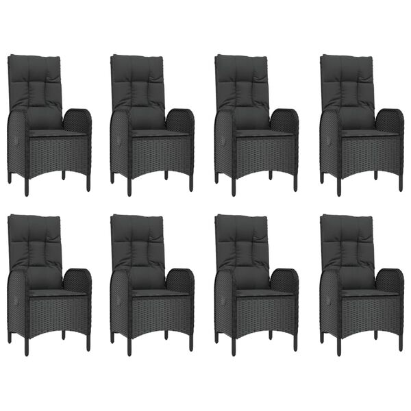 vidaXL Garden Dining Set Black