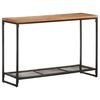 vidaXL Console Table Natural wood and black Solid acacia wood, iron