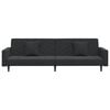 vidaXL Sofa Bed Black Velvet Velvet (100% polyester), Wooden Frame, Plastic