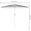 vidaXL Garden Parasol Brown Powder-Coated Steel Large Tiltable