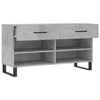 vidaXL Shoe Bench Concrete gray Engineered wood, iron 40.2x13.8x21.7 in