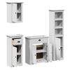 vidaXL Bathroom Furniture Set White Solid pinewood and engineered wood
