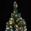 vidaXL Artificial Christmas Tree Green and White PVC, Steel 71 in