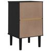 vidaXL Bedside Cabinet Black Solid pine wood, engineered wood, poly rattan