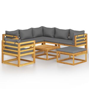 vidaXL Garden Lounge Set Dark Grey Solid Acacia Wood Modular 8-piece set