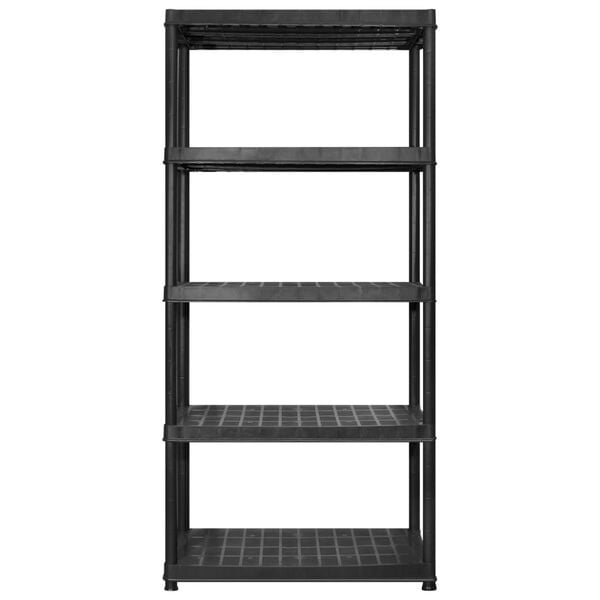 vidaXL Storage Shelf 5-Tier Black 108.1x18.0x72.8" Plastic (3x147686)