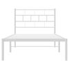 vidaXL Metal Bed Frame White Powder-Coated Steel Twin Single Bed Frame