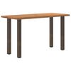 vidaXL Dining Table Light brown Solid oak wood, Powder-coated steel