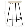 vidaXL Bar Stool Set of 2 Bleached wood and black metal