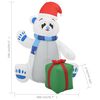 vidaXL Inflatable Polar Bear White, Red, Green, Blue Fabric Large