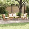 vidaXL Garden Sofa Set 4 pcs Natural Solid Teak Wood