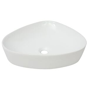 vidaXL Basin Triangle Ceramic White 19.9"x16.1"x4.7"