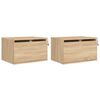 vidaXL Wall-mounted Bedside Cabinet Set of 2 Sonoma Oak Engineered Wood