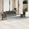 vidaXL Garden Sofa Set Grey PE Rattan, Powder-Coated Steel, 100% Polyester