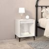 vidaXL Bedside Cabinet Set of 2 High gloss white Engineered wood, metal