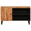 vidaXL TV Cabinet Natural Wood Solid Acacia wood, Engineered wood, Iron
