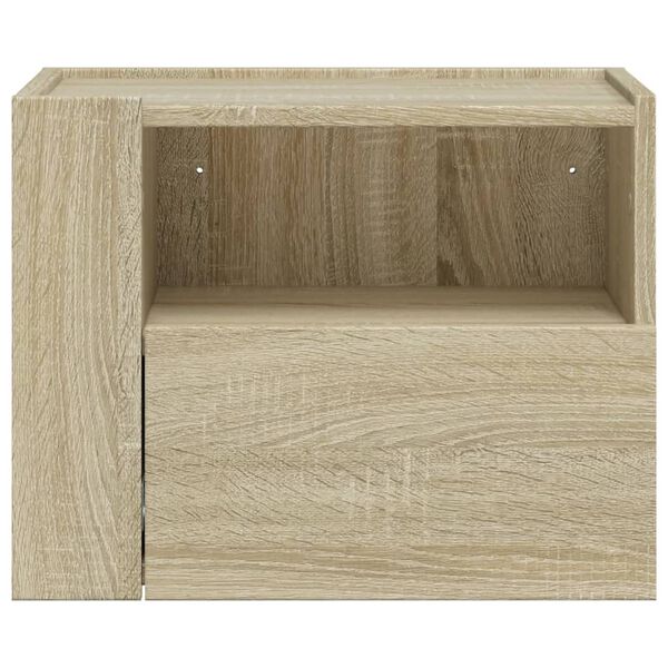 vidaXL Wall-mounted Bedside Cabinet Set of 2 Sonoma oak Engineered wood