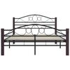 vidaXL Bed Frame Black Metal, Plywood 47.2 x 78.7 in Durable Bed Frame