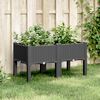 vidaXL Garden Planter Black Polypropylene Medium Decorative Inlays