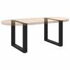 vidaXL Coffee Table Leg Set of 2 Black Powder-Coated Steel Medium