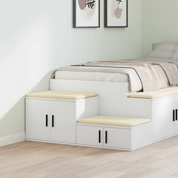 vidaXL Storage Cabinet 2 pcs White 40.55 x 16.14 x 15.75 in