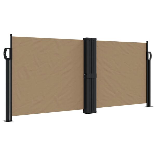 vidaXL Retractable Side Awning Taupe 100% polyester with PU coating