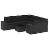 vidaXL Garden Sofa Set Black PE rattan, powder-coated steel, tempered glass