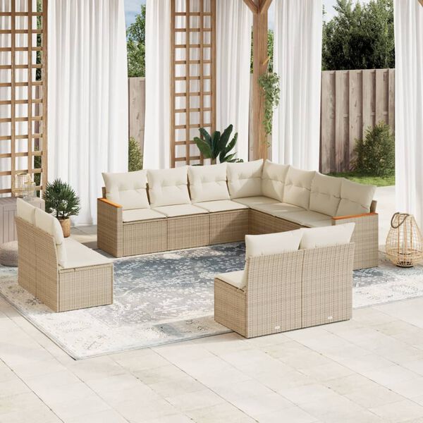 vidaXL Outdoor Sofa Set Beige, Cream White
