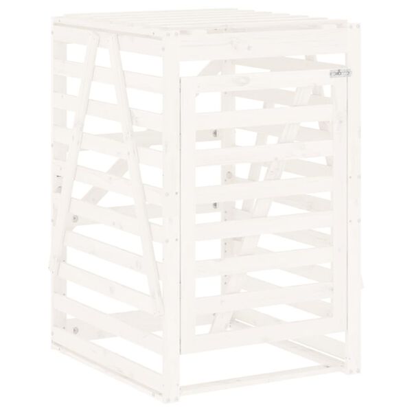 vidaXL Wheelie Bin Storage White 33.1x35.4x50.6" Solid Wood Pine