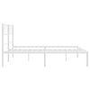 vidaXL Metal Bed Frame White Powder-Coated Steel Small Double Bed Frame