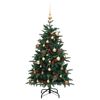 vidaXL Artificial Hinged Christmas Tree Green PVC, PE, iron 4.9 feet