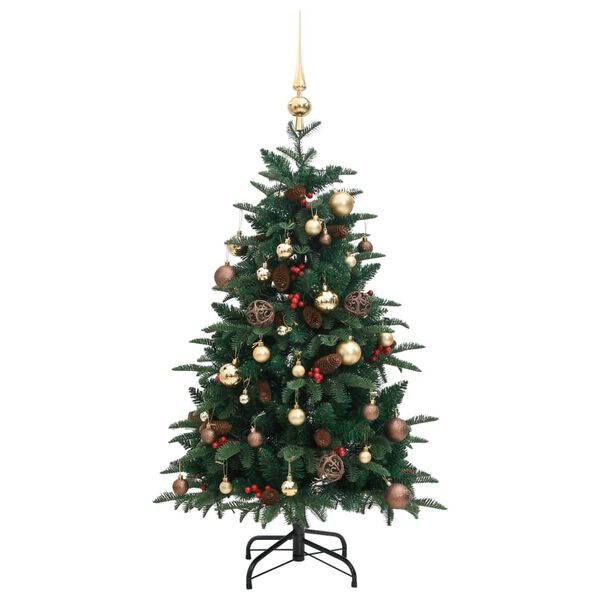 vidaXL Artificial Hinged Christmas Tree Green PVC, PE, iron 4.9 feet