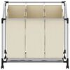 vidaXL Laundry Sorter with 3 Bags Cream Steel