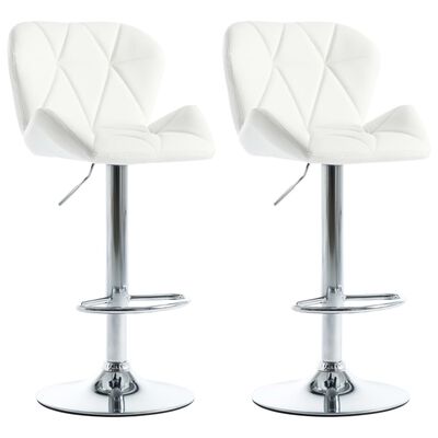 Vidaxl Bar Stools 2 Pcs White Faux Leather, How To Clean Faux Leather Bar Stools