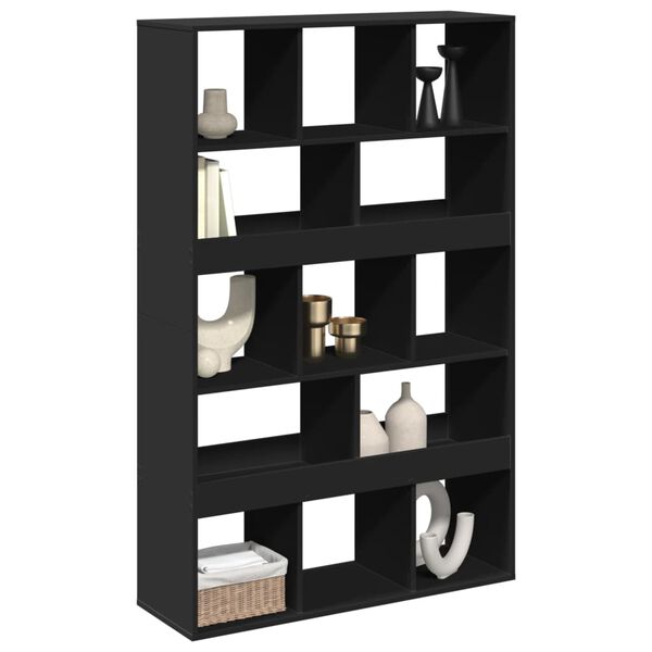 vidaXL Room Divider Black Engineered wood 39.4x13.0x61.6 in Room Divider