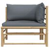 vidaXL Corner Sofa Dark grey Bamboo and polyester fabric Standard